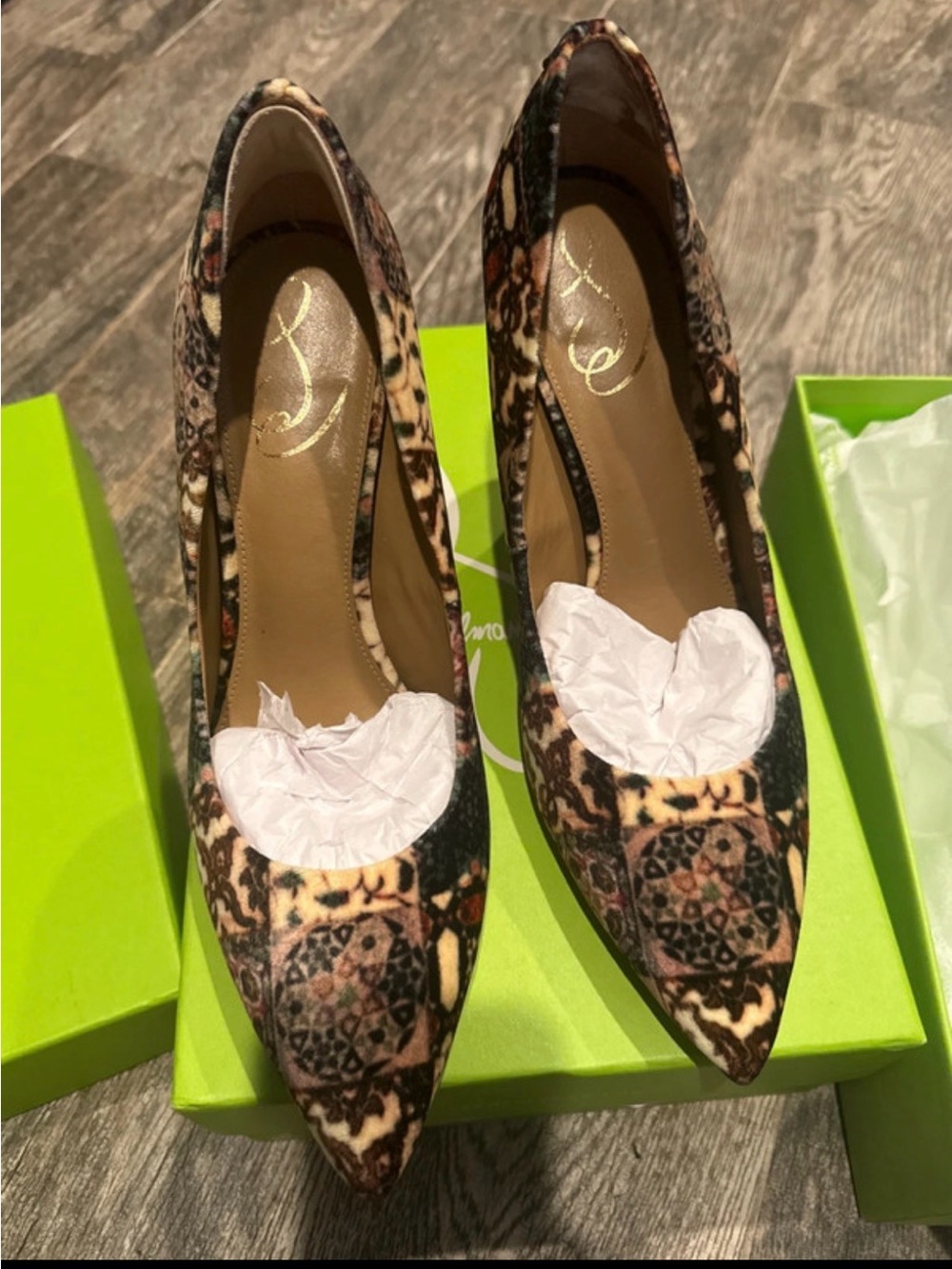 Sam Edelman Women's Pointed-Toe Patterned Pumps - Brown Multi
